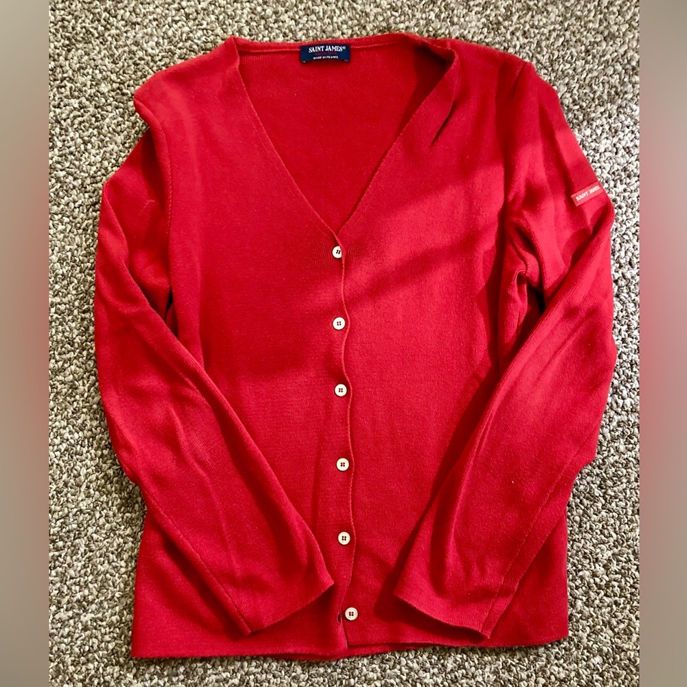 New Listing-Saint James red cardigan